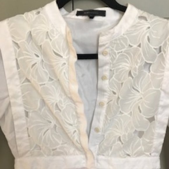 BCBG Maxazria High-Low Blouse with Lace Detail - Picture 3 of 13